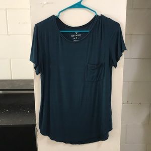 American Eagle Soft and Sexy Blue Striped Tee